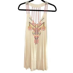 NWOT Flying Tomato Dress Cream Embroidered Mini Boho Western Festival Country SM